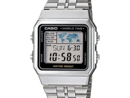 Unisex Watch Casio VINTAGE Black Silver (Ø 34 mm) Cheap