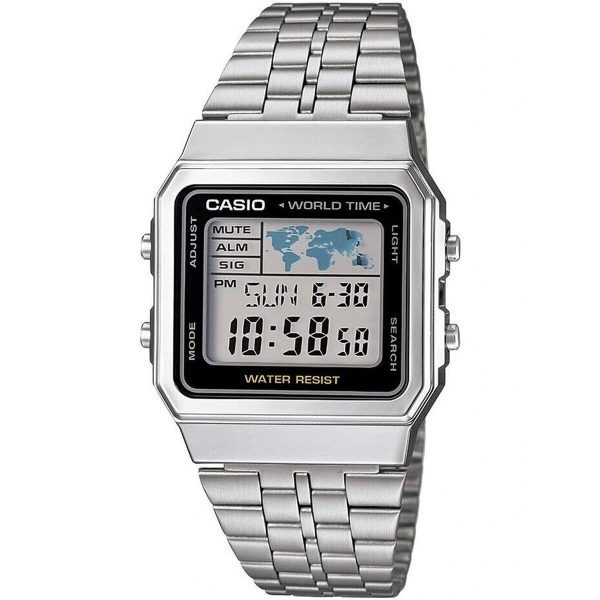 Unisex Watch Casio VINTAGE Black Silver (Ø 34 mm) Cheap