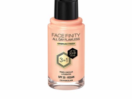 Crème Make-up Base Max Factor Face Finity All Day Flawless 3-in-1 Spf 20 Nº C30 Porcelain 30 ml Online Sale