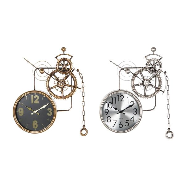 Wall Clock DKD Home Decor Gears Crystal Iron 50 x 7 x 62 cm (2 Units) Discount