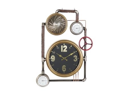 Wall Clock DKD Home Decor Valves Crystal Golden Iron (50,5 x 12 x 73 cm) Online now