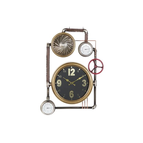 Wall Clock DKD Home Decor Valves Crystal Golden Iron (50,5 x 12 x 73 cm) Online now