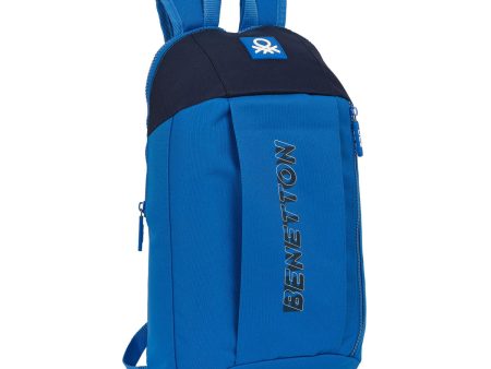 Casual Backpack Benetton Deep water Blue 10 L Hot on Sale