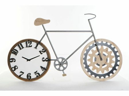 Wall Clock DKD Home Decor 108 x 6,4 x 63,5 cm Natural Black Bicycle Metal MDF Wood Cheap