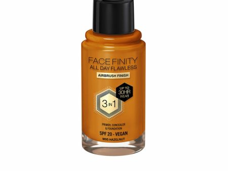 Crème Make-up Base Max Factor Face Finity All Day Flawless 3-in-1 Spf 20 Nº W95 Hazelnut 30 ml Hot on Sale