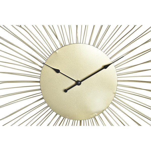 Wall Clock DKD Home Decor Flower Golden Metal (57 x 4 x 57 cm) Cheap