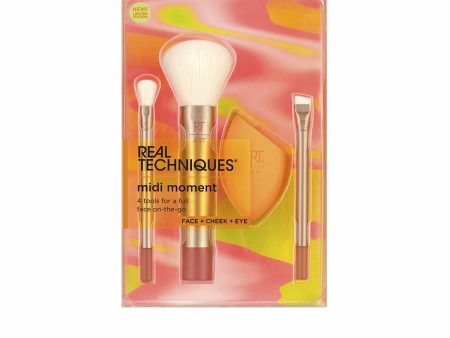 Set of Make-up Brushes Real Techniques Midi Moment Lote 4 Pieces on Sale