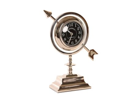 Table clock DKD Home Decor 23 x 8 x 30 cm Silver Aluminium Sale