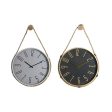 Wall Clock DKD Home Decor 40 x 4,5 x 55 cm Rope Iron (2 Units) Hot on Sale