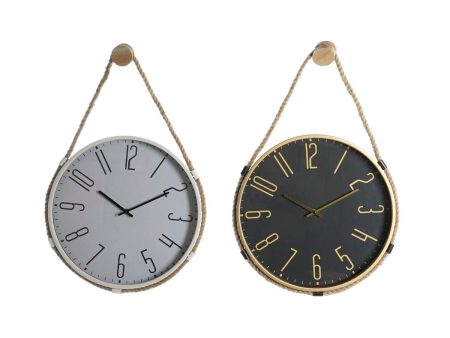 Wall Clock DKD Home Decor 40 x 4,5 x 55 cm Rope Iron (2 Units) Hot on Sale