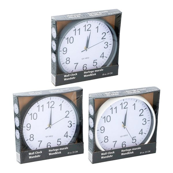 Wall Clock Ø 25 x 3 cm Multicolour polypropylene Supply