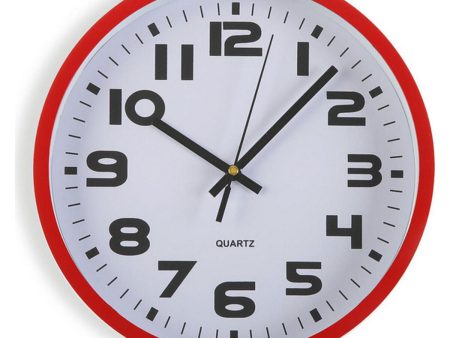 Wall Clock Versa Red Plastic 3,8 x 25 x 25 cm For Sale