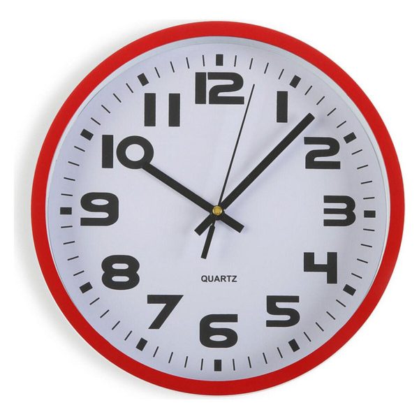 Wall Clock Versa Red Plastic 3,8 x 25 x 25 cm For Sale