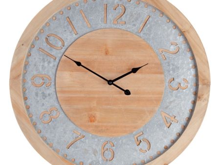 Wall Clock Natural Fir wood 60 x 4,5 x 60 cm Online Sale