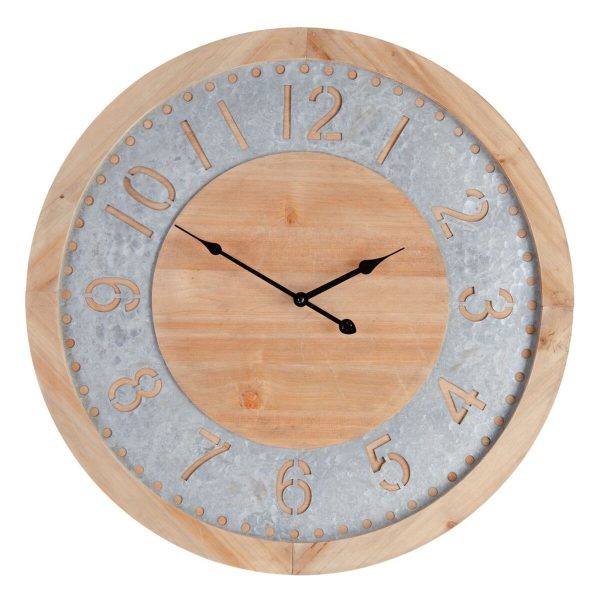 Wall Clock Natural Fir wood 60 x 4,5 x 60 cm Online Sale