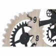 Wall Clock DKD Home Decor Black Natural MDF Wood Gears 70 x 4 x 45 cm Fashion