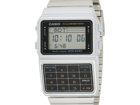 Unisex Watch Casio DATABANK CALCULATOR STEEL - MATT CASE Grey For Sale