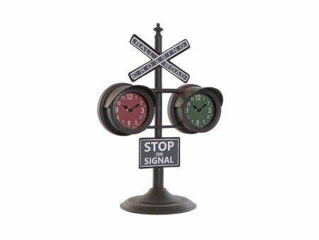 Table clock DKD Home Decor Black Crystal Iron (36 x 22 x 52 cm) Online