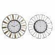 Wall Clock DKD Home Decor 40 x 6,4 x 40 cm Crystal Silver Golden Iron (2 Units) For Sale