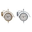 Wall Clock DKD Home Decor 43 x 14,5 x 47 cm Crystal Grey Golden Iron Traditional (2 Units) on Sale