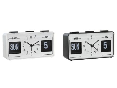 Alarm Clock DKD Home Decor 17 x 5 x 9 cm Black White PVC (2 Units) Cheap