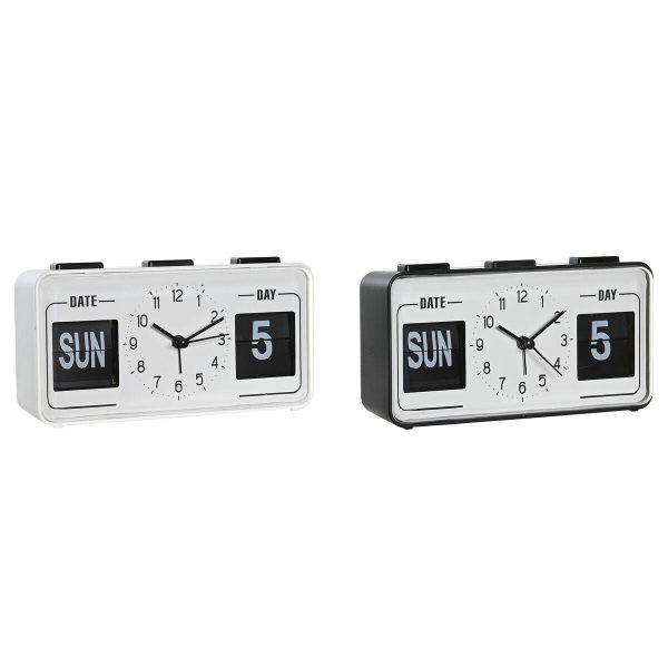 Alarm Clock DKD Home Decor 17 x 5 x 9 cm Black White PVC (2 Units) Cheap