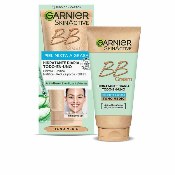 Hydrating Cream with Colour Garnier Skinactive Bb Cream Combination Skin Oily skin Medium 50 ml Spf 25 Hot on Sale