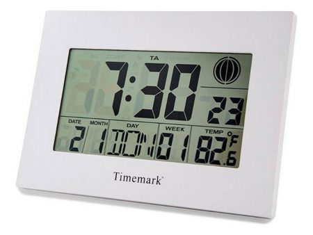 Wall Clock with Thermometer Timemark White (24 x 17 x 2 cm) on Sale