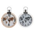 Wall Clock DKD Home Decor 40 x 4 x 54 cm Crystal Iron MDF Wood World Map (2 Units) Supply