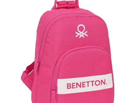 Casual Backpack Benetton Raspberry Fuchsia 13 L Discount