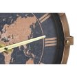 Wall Clock DKD Home Decor Golden Silver Crystal Iron World Map 42 x 8,5 x 54 cm (2 Units) Hot on Sale