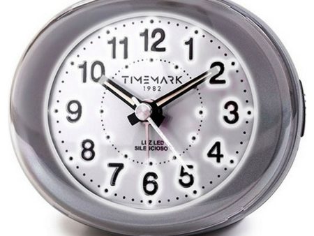 Analogue Alarm Clock Timemark Grey LED Light Silent Snooze Night mode 9 x 9 x 5,5 cm (9 x 9 x 5,5 cm) Online