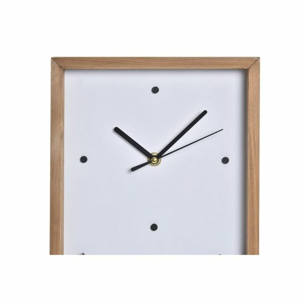 Wall Clock DKD Home Decor White Brown Wood Aluminium Houses Urban 20 x 4 x 30 cm Sale