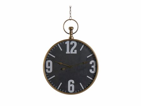 Wall Clock DKD Home Decor Crystal Black Golden Iron (60 x 6.5 x 80 cm) Sale