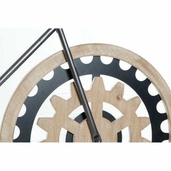 Wall Clock DKD Home Decor 108 x 6,4 x 63,5 cm Natural Black Bicycle Metal MDF Wood Cheap