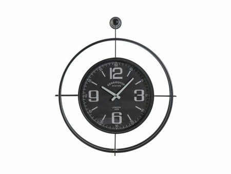 Wall Clock DKD Home Decor Black Crystal Iron 64 x 9 x 73 cm For Discount