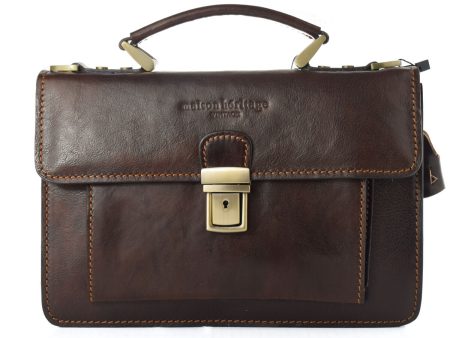 Women s Handbag Maison Heritage EDMOND-MARRON-FONCE Brown 26 x 18 x 8 cm on Sale