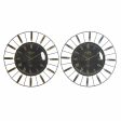 Wall Clock DKD Home Decor Crystal Silver Black Golden Iron 70 x 7 x 70 cm (2 Units) on Sale