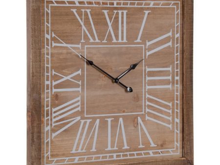 Wall Clock Natural Fir wood 60 x 5 x 60 cm For Discount