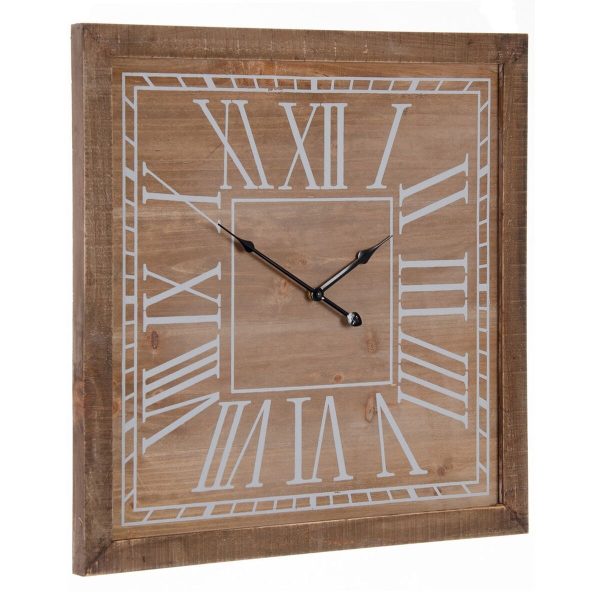 Wall Clock Natural Fir wood 60 x 5 x 60 cm For Discount