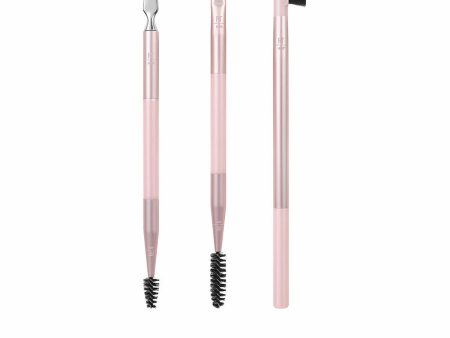 Set of Make-up Brushes Real Techniques Brow Styling Pink 3 Pieces Hot on Sale