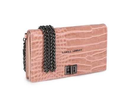 Women s Handbag Laura Ashley DUTHIE-CROCO-POWDER Pink 19 x 11 x 3 cm Sale