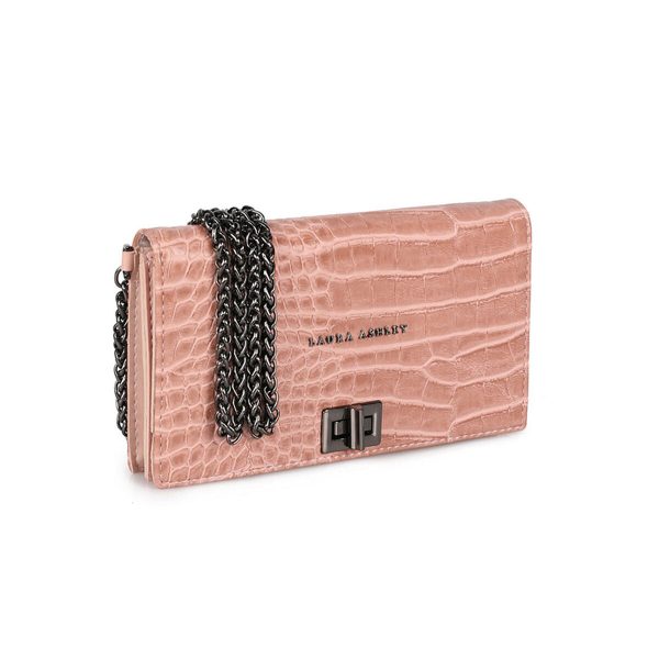 Women s Handbag Laura Ashley DUTHIE-CROCO-POWDER Pink 19 x 11 x 3 cm Sale