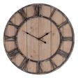 Wall Clock Natural Black 60 x 4 x 60 cm DMF Fashion