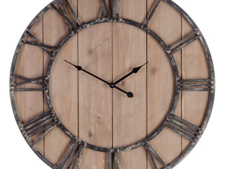 Wall Clock Natural Black 60 x 4 x 60 cm DMF Fashion