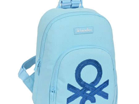 Casual Backpack Benetton Sequins Light Blue 13 L Sale