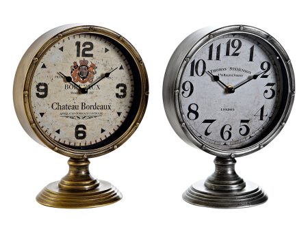 Table clock DKD Home Decor Golden Silver Metal Crystal Vintage 20,5 x 13,5 x 28 cm (2 Units) Online Hot Sale