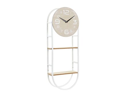 Wall Clock DKD Home Decor Natural Metal MDF White (25,5 x 11,5 x 71 cm) For Cheap