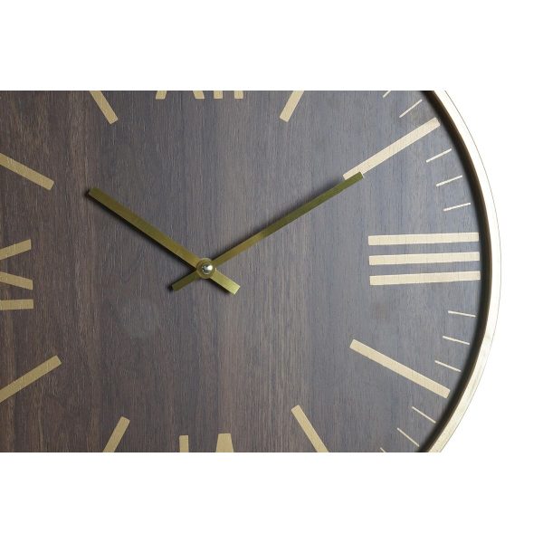 Wall Clock DKD Home Decor 40 x 4 x 40 cm Black Brown Iron Pendulum MDF Wood (2 Units) For Sale